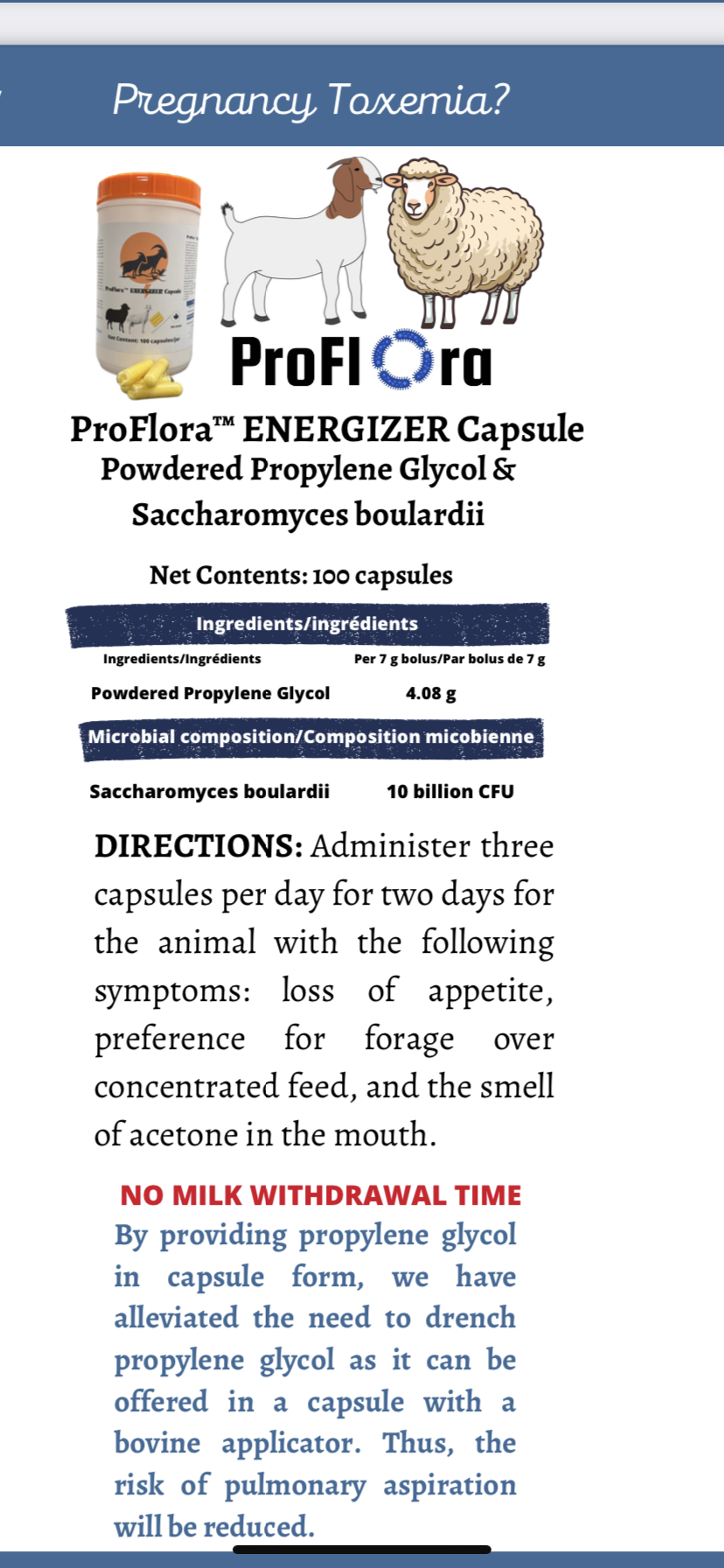 ProFlora - Goat and Sheep ENERGIZER Capsule