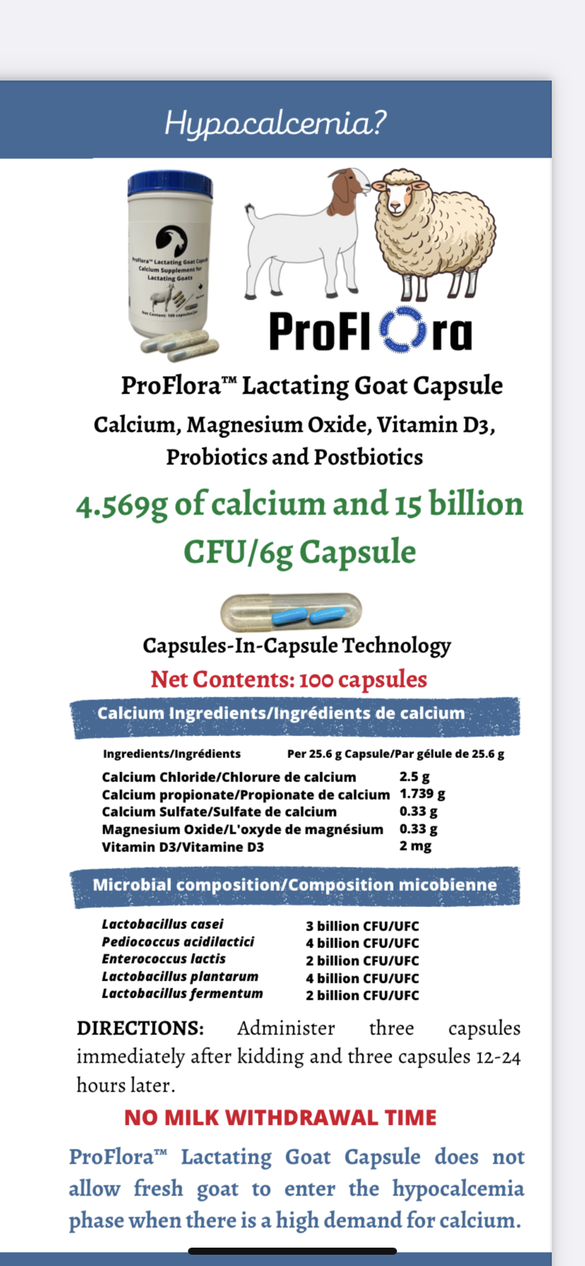 ProFlora - Lactating Goat and Sheep Capsule